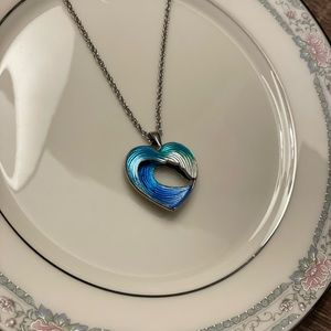 Guy Harvey Heart of the Sea - Wave Necklace in Sterling Silver